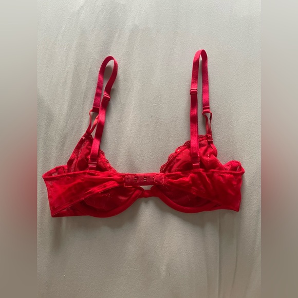 Red and Gold Mesh Victoria’s Secret Bra. 34B - Picture 3 of 5